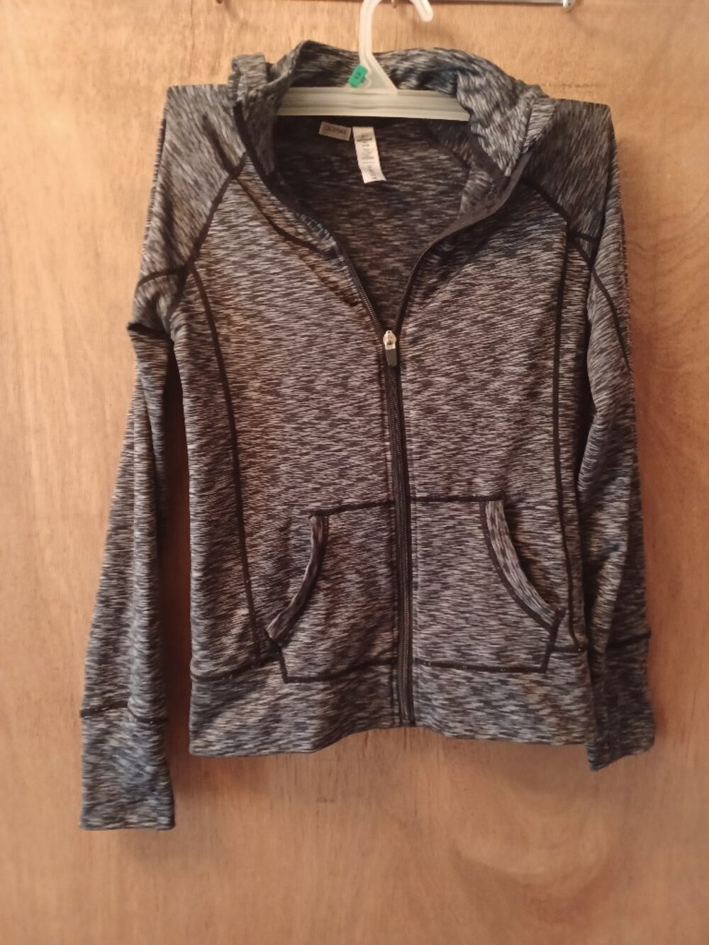 90 Degree By Relfex Jacket Women's Black & Gray Hooded Active Wear